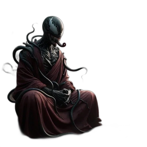 creature, mask, hair, staff transparent PNG cut-out