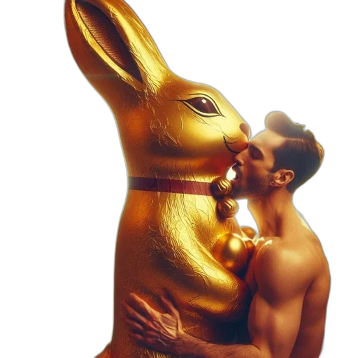 animal, photorealistic, neon lights, golden transparent PNG cut-out