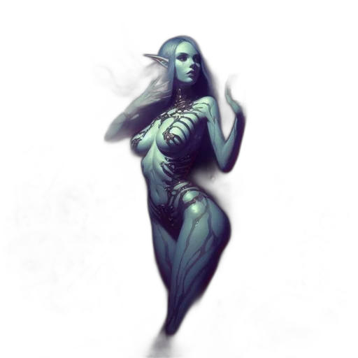 dress, creature, robot, staff transparent PNG cut-out
