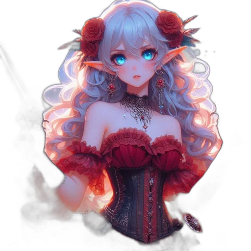 dress, crown, face, staff transparent PNG cut-out
