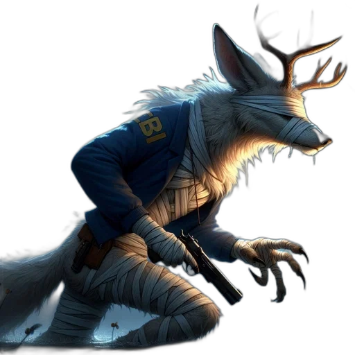 creature, animal, staff, weapon transparent PNG cut-out