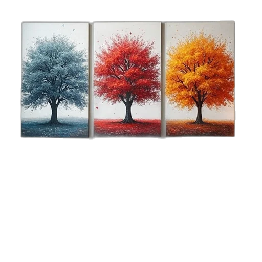 tree, umbrella, oil painting, photorealistic transparent PNG cut-out