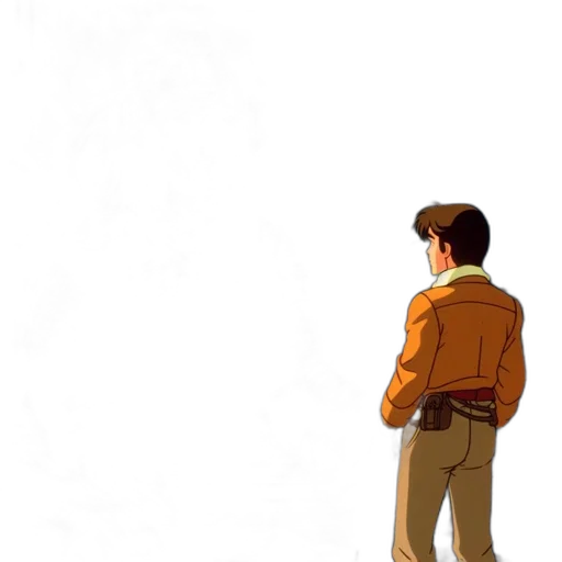jacket, robot, staff, concept art transparent PNG cut-out