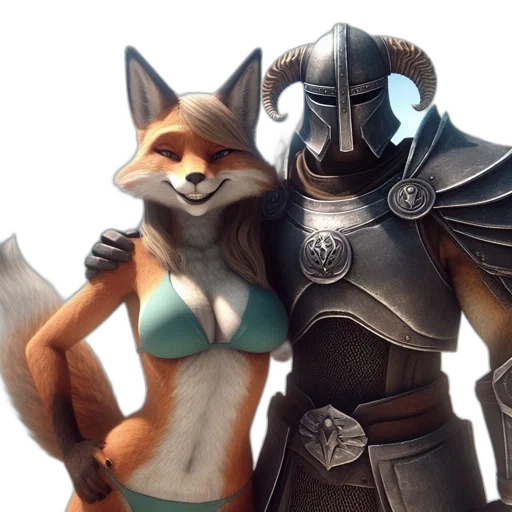 fantasy art, concept art, 3d render, two transparent PNG cut-out