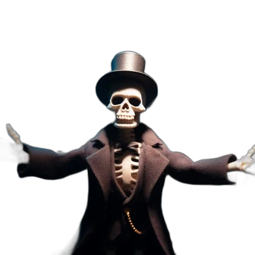 mask, hat, jacket, staff transparent PNG cut-out