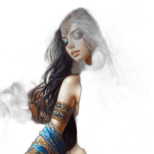 dress, jewelry, mask, fantasy art transparent PNG cut-out