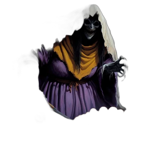 mask, dress, staff, creature transparent PNG cut-out