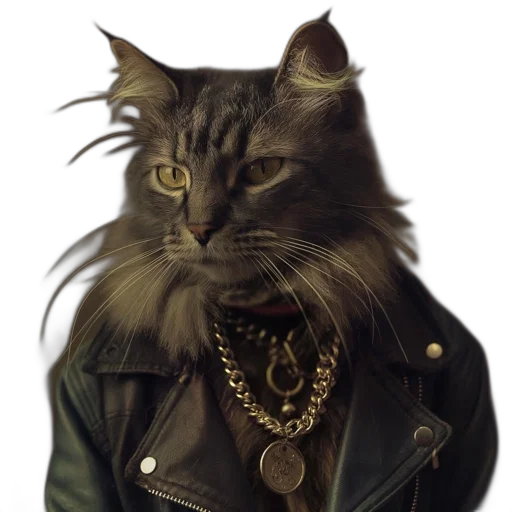 jacket, animal, jewelry, photorealistic transparent PNG cut-out