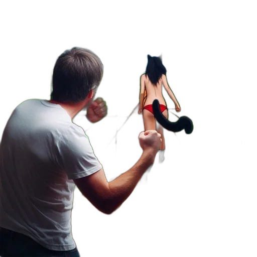 shoes, staff, weapon, photorealistic transparent PNG cut-out