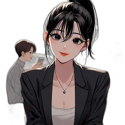 staff, face, jewelry, jacket transparent PNG cut-out