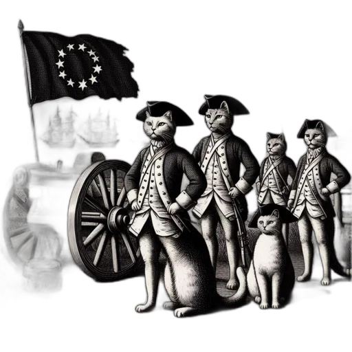 concept art, cartoon, anthropomorphic, cats transparent PNG cut-out