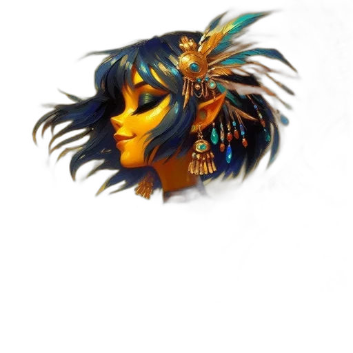 mask, jewelry, crown, staff transparent PNG cut-out