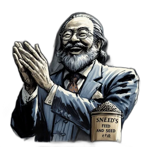 comic book art, cartoon, elderly, man transparent PNG cut-out
