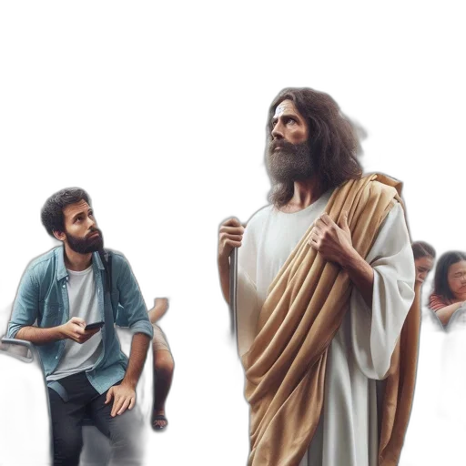 3d render, concept art, man, city transparent PNG cut-out