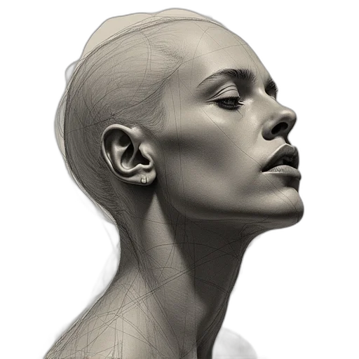 face, robot, mask, hair transparent PNG cut-out