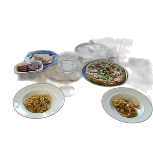 food, table, set, plates transparent PNG cut-out