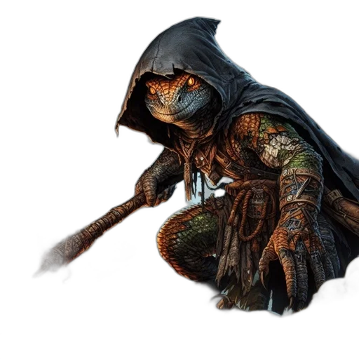dragon, creature, animal, staff transparent PNG cut-out