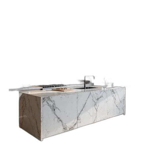 kitchen, large, marble, island transparent PNG cut-out