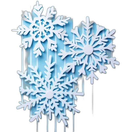 jewelry, 3d render, snow, blue transparent PNG cut-out