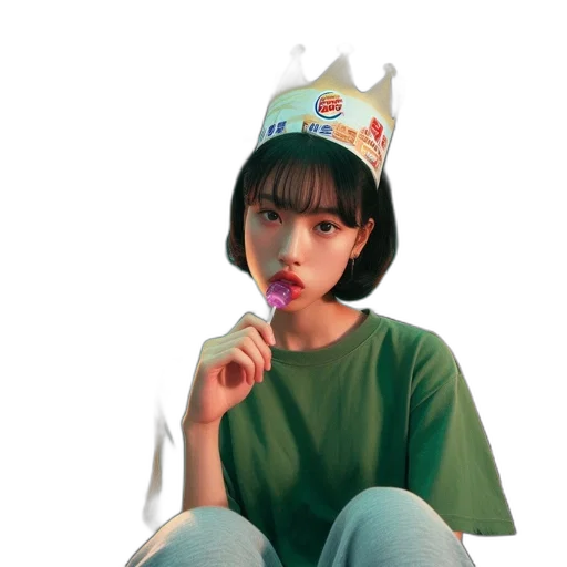 hat, crown, face, creature transparent PNG cut-out