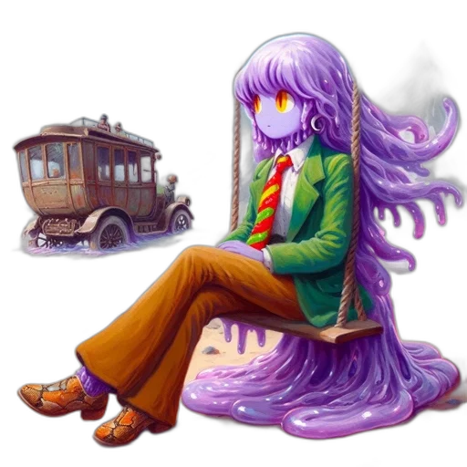 creature, staff, hair, furniture transparent PNG cut-out