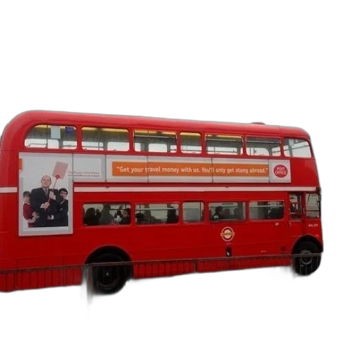 3d render, red, double, decker transparent PNG cut-out