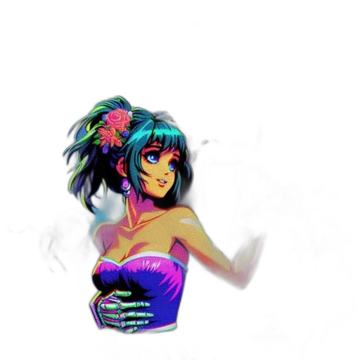 dress, flower, creature, mask transparent PNG cut-out