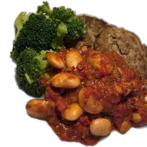 food, plate, broccoli, beans transparent PNG cut-out
