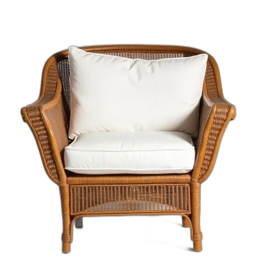 furniture, brown, white, wicker transparent PNG cut-out
