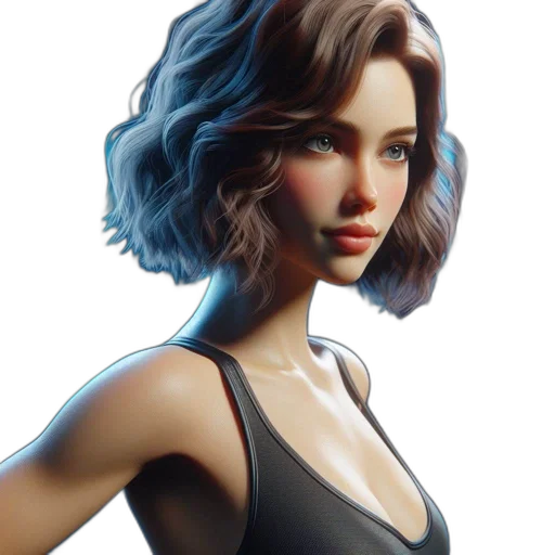 dress, face, hair, concept art transparent PNG cut-out