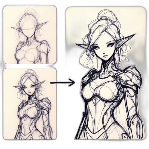 concept art, fantasy art, comic book art, anime transparent PNG cut-out