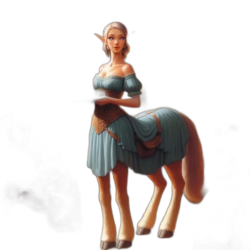 dress, staff, creature, animal transparent PNG cut-out