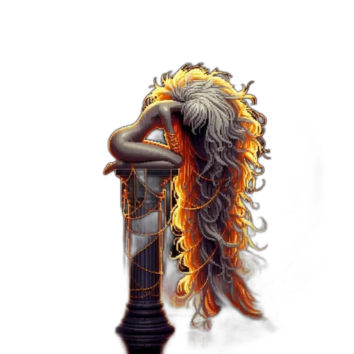 hair, staff, dress, crown transparent PNG cut-out