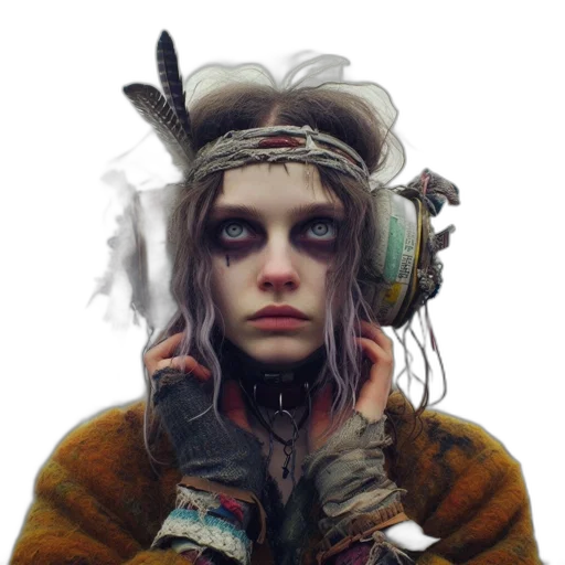face, mask, staff, creature transparent PNG cut-out