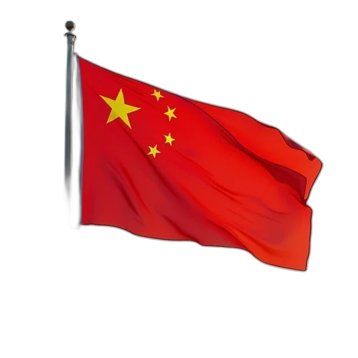 chinese, flag, flutters, wind transparent PNG cut-out