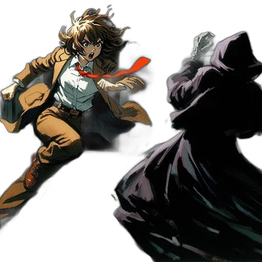 concept art, comic book art, anime, dark transparent PNG cut-out