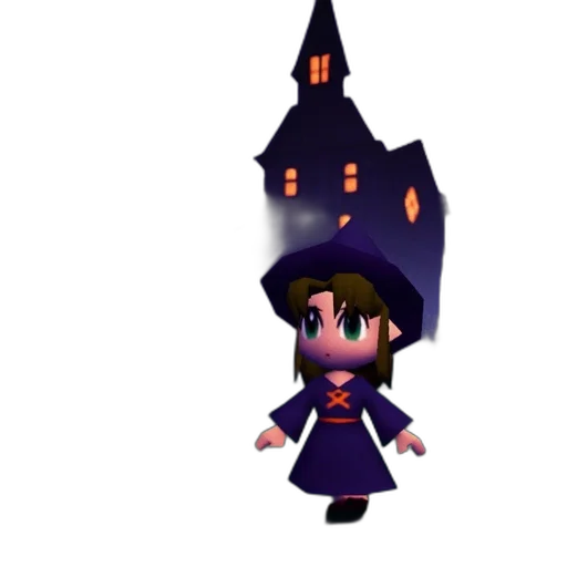 staff, hat, 3d render, pixel art transparent PNG cut-out