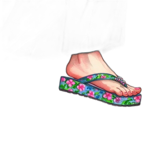 shoes, dress, watercolor, photorealistic transparent PNG cut-out