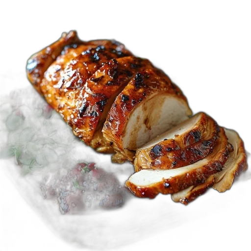 food, photorealistic, 3d render, glazed transparent PNG cut-out
