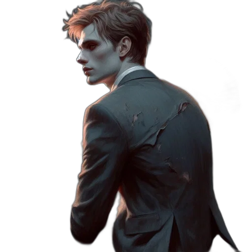 jacket, face, staff, creature transparent PNG cut-out