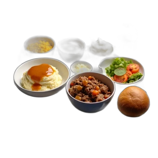 food, 3d render, photorealistic, tray transparent PNG cut-out