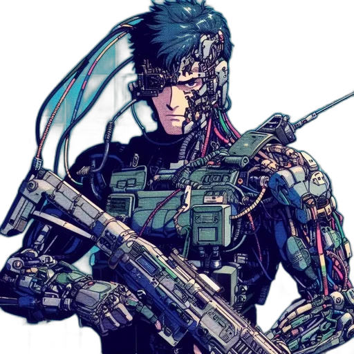 weapon, robot, cyberpunk, concept art transparent PNG cut-out