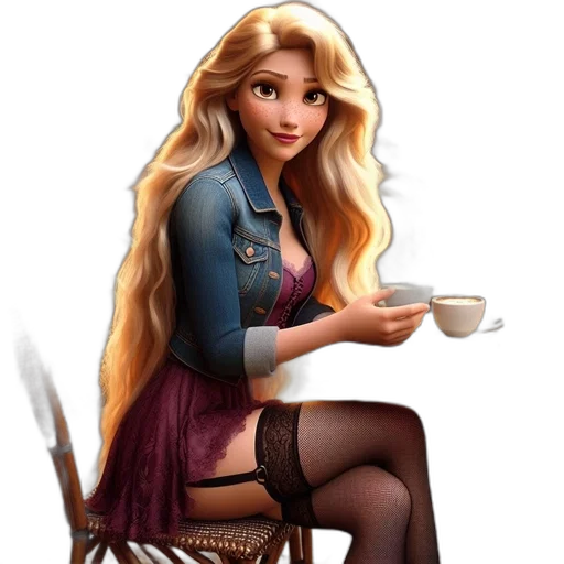 dress, staff, fantasy art, cartoon transparent PNG cut-out