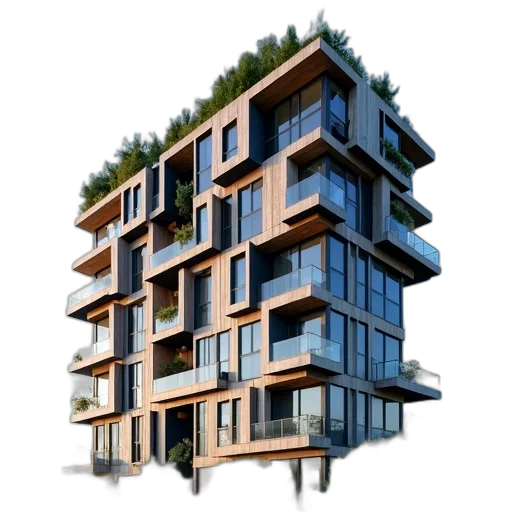 building, 3d render, photorealistic, concept art transparent PNG cut-out