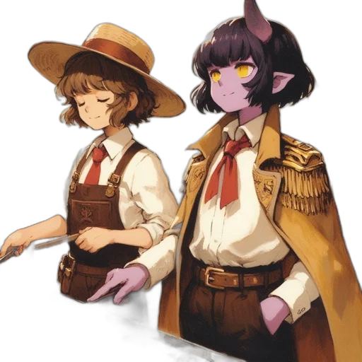 staff, hat, jacket, concept art transparent PNG cut-out