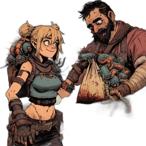 concept art, comic book art, fantasy art, pixel art transparent PNG cut-out