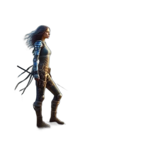 weapon, sword, hair, staff transparent PNG cut-out