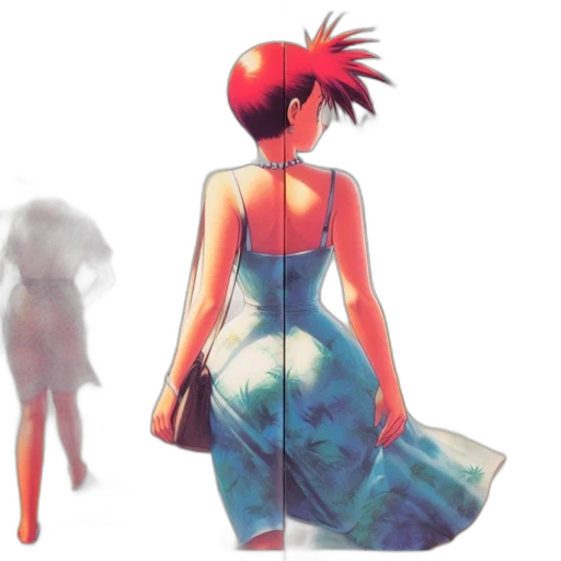dress, concept art, watercolor, vaporwave transparent PNG cut-out