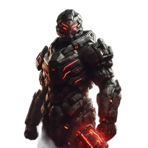 robot, weapon, concept art, cyberpunk transparent PNG cut-out