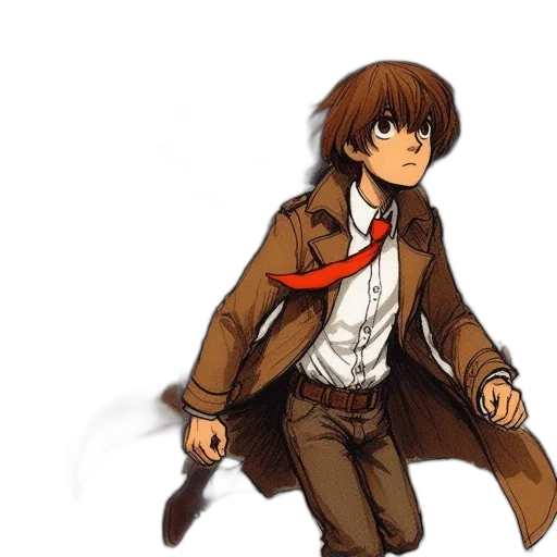 jacket, staff, concept art, anime transparent PNG cut-out
